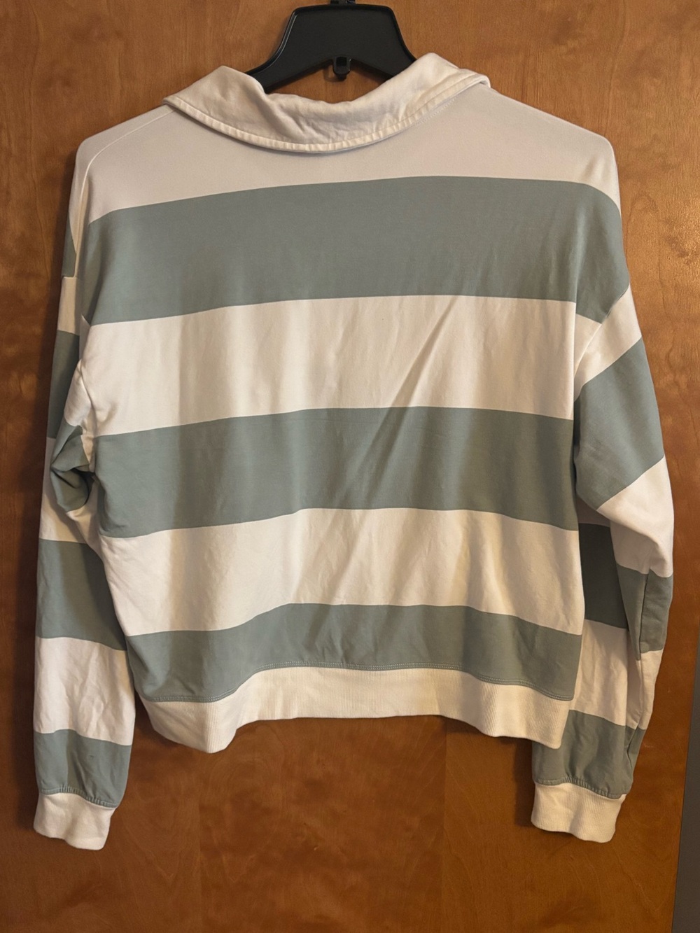 All in Motion Striped Rugby Polo - White & Sage - Picture 2 of 4